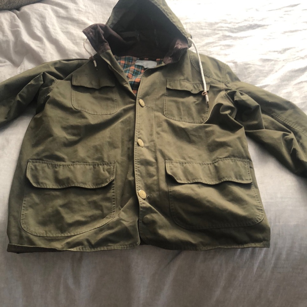 Green WESC rain jacket